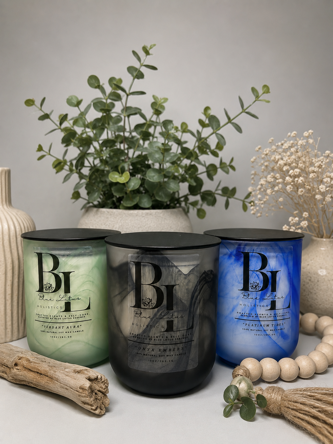 The Founder's Collection handcrafted natural soy candle gift set by Blue Lotus Holistics